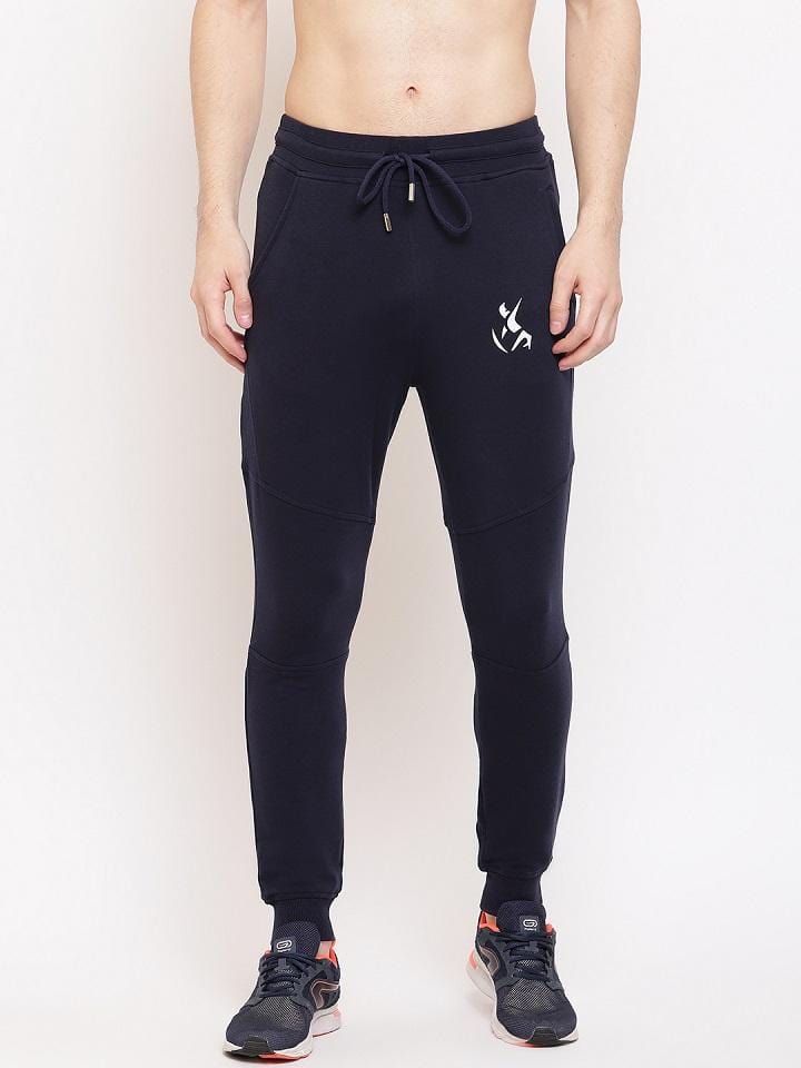Royal Blue Joggers For Men | Logo Print