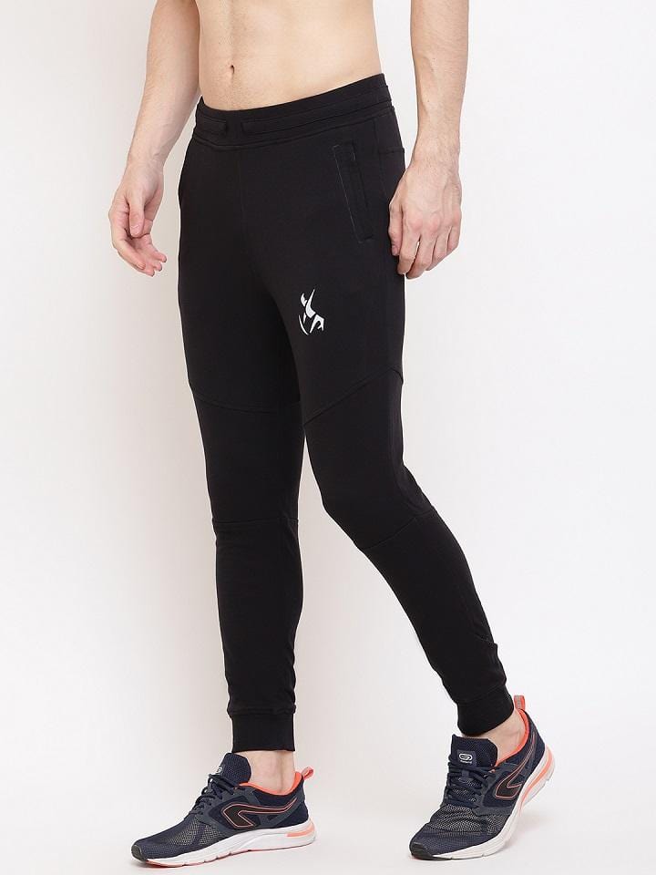 Vanta Black Joggers For Men | Logo Print