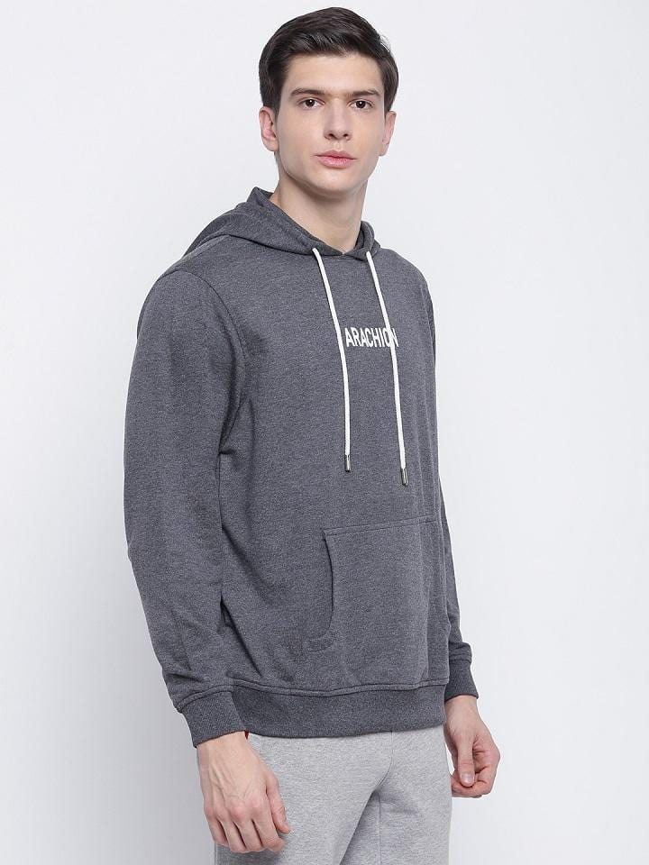 Charcoal Grey Hoodie For Men | Arachion Name Print