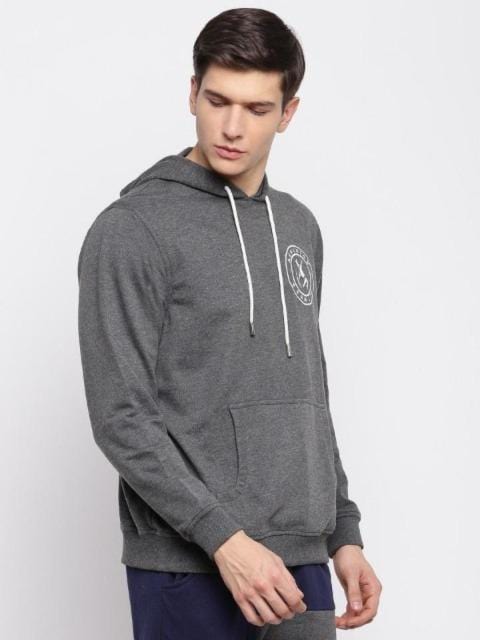 Charcoal Grey Hoodie For Men | Arachion Logo Print