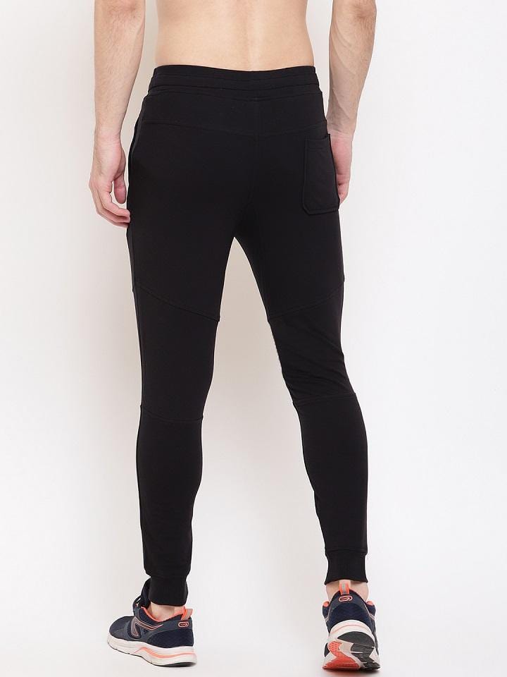 Vanta Black Joggers For Men | Solid Name Print