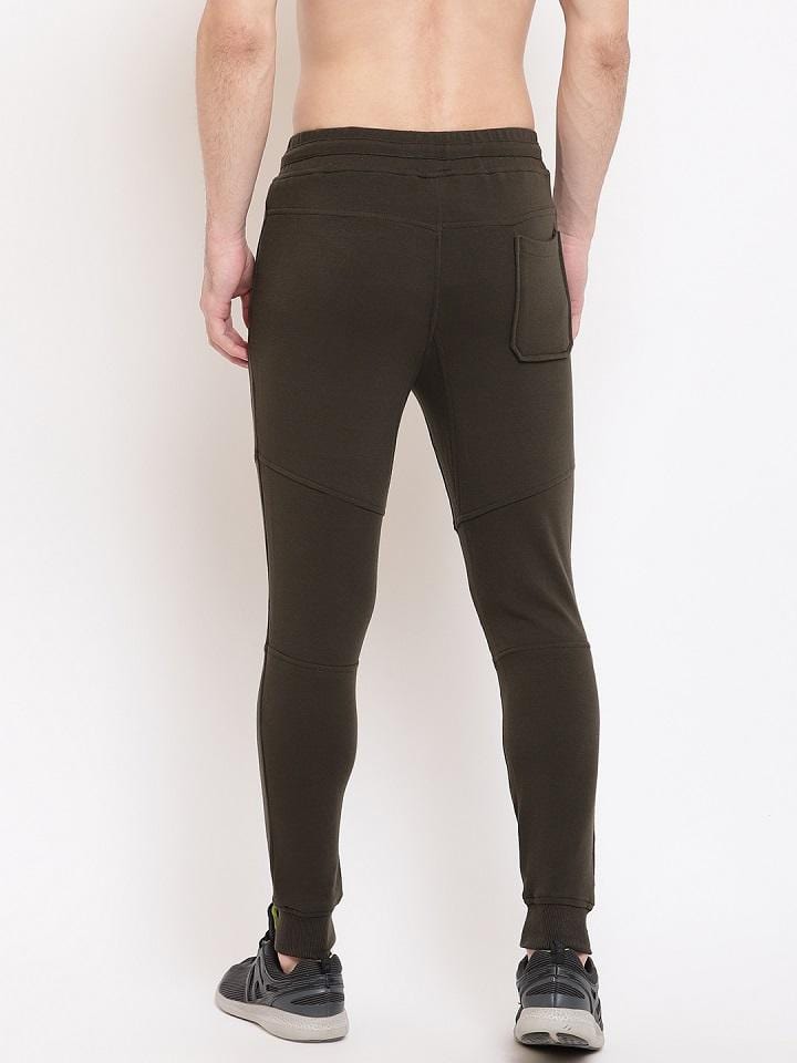Seaweed Green Joggers For Men | Solid Logo Print