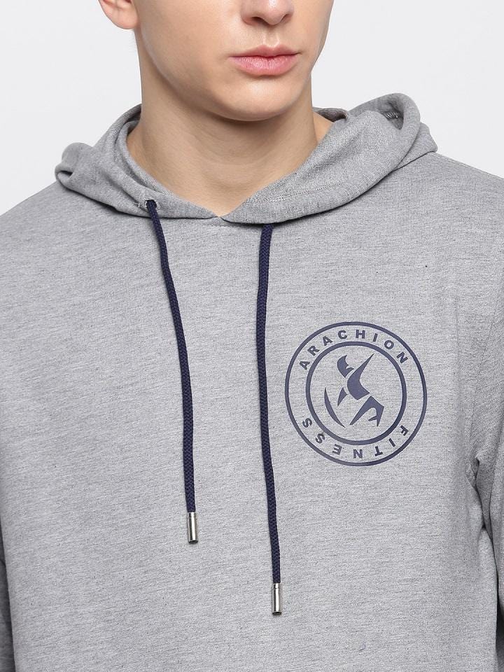 Light Grey Hoodie For Men | Arachion Logo Print