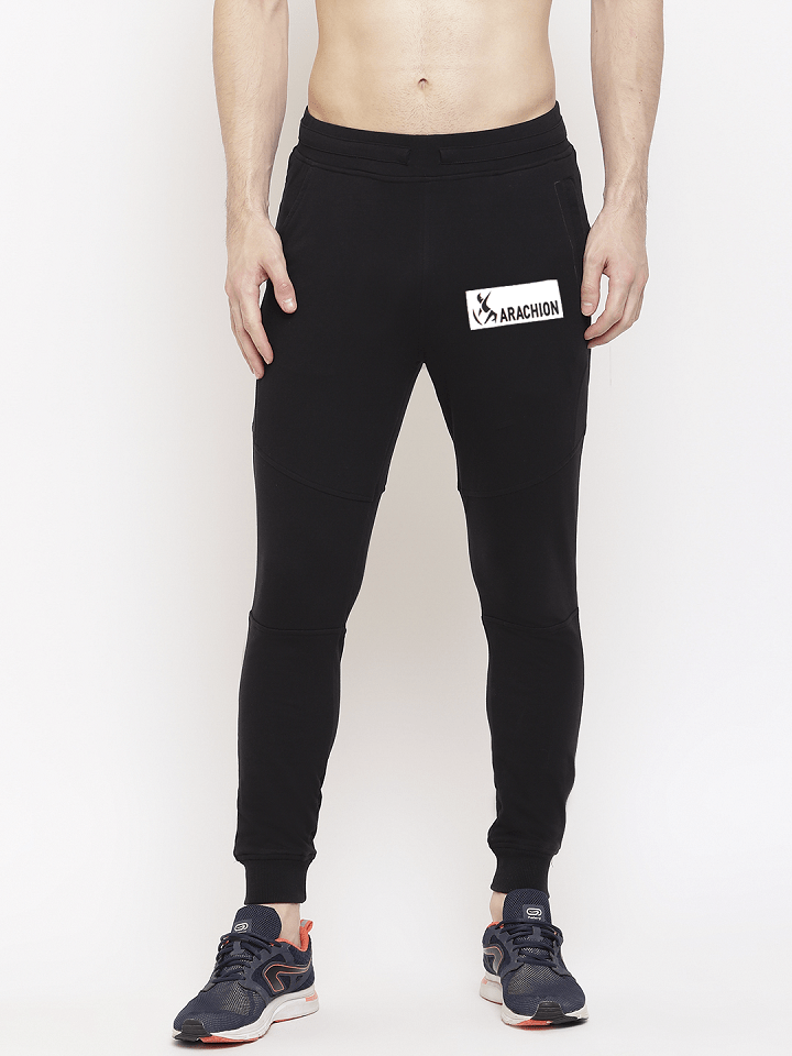 Vanta Black Joggers For Men | Solid Name Print