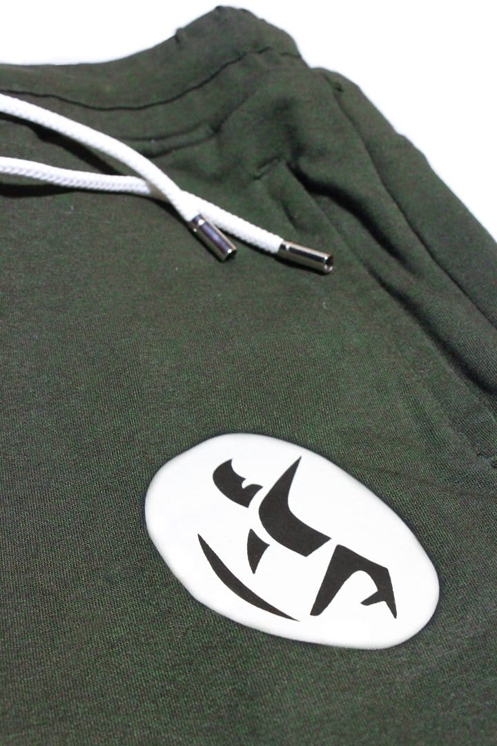 Seaweed Green Joggers For Men | Solid Logo Print