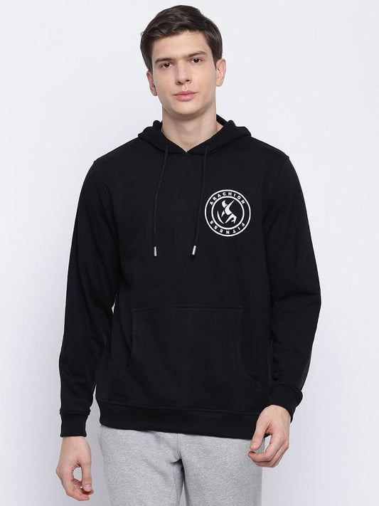 Vanta Black Hoodie For Men | Arachion Logo Print