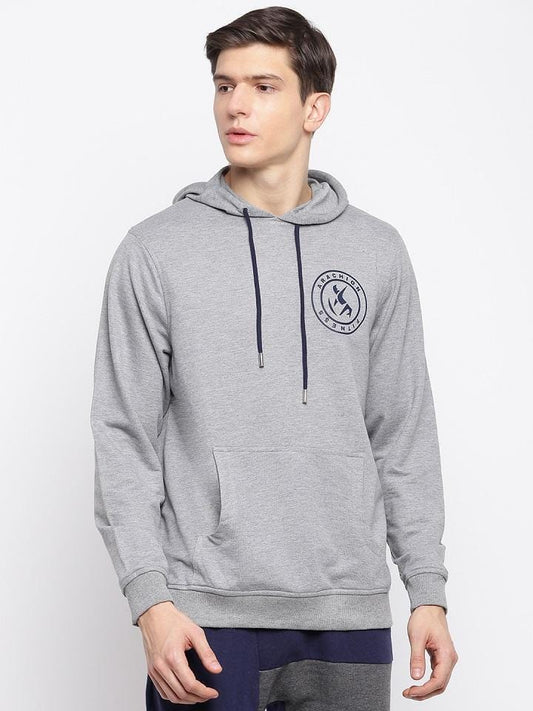 Light Grey Hoodie For Men | Arachion Logo Print