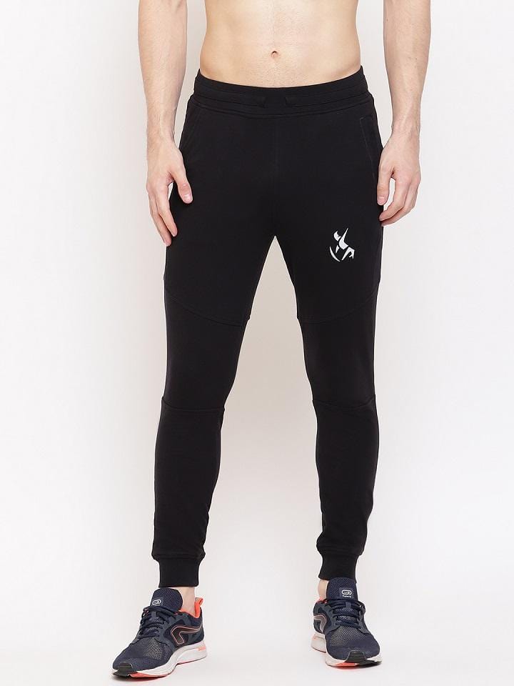 Vanta Black Joggers For Men | Logo Print