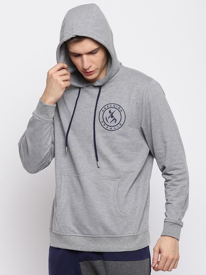 Light Grey Hoodie For Men | Arachion Logo Print