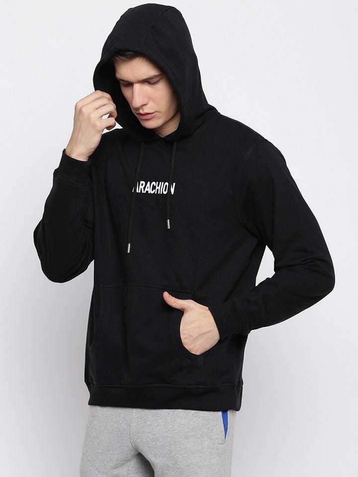 Vanta Black Hoodie For Men | Arachion Name Print