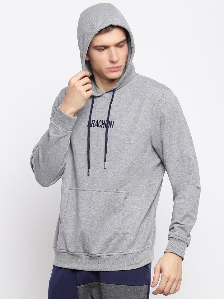 Light Grey Hoodie For Men | Arachion Name Print