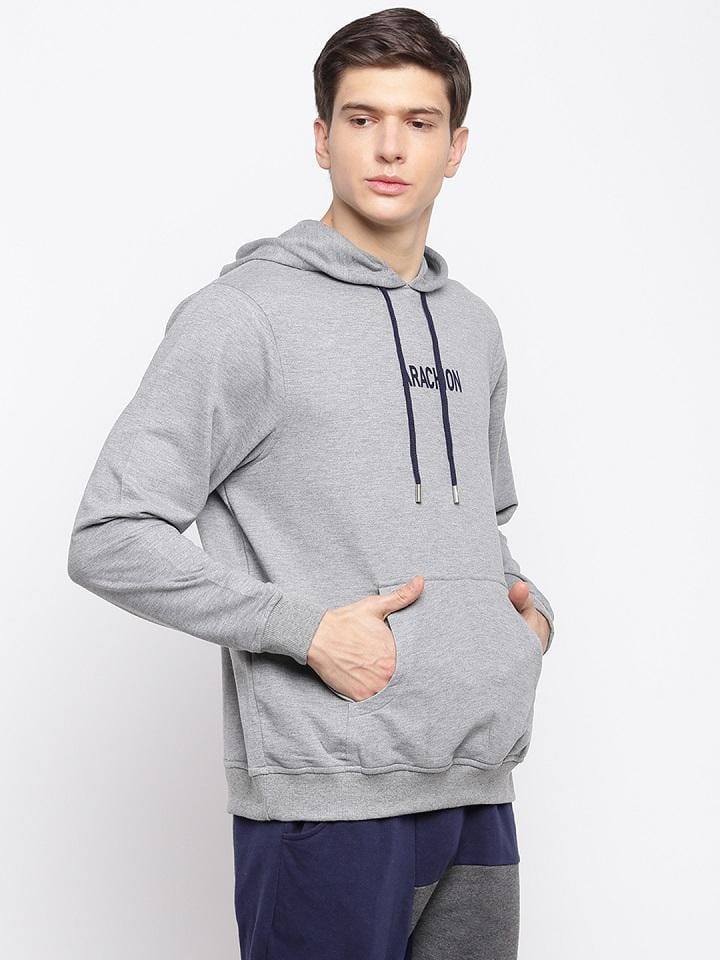 Light Grey Hoodie For Men | Arachion Name Print