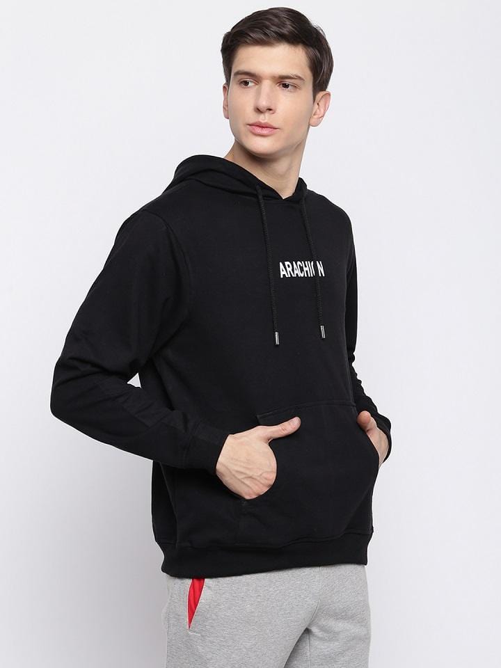 Vanta Black Hoodie For Men | Arachion Name Print