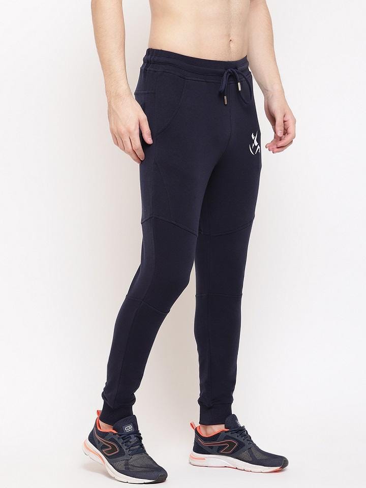 Royal Blue Joggers For Men | Logo Print