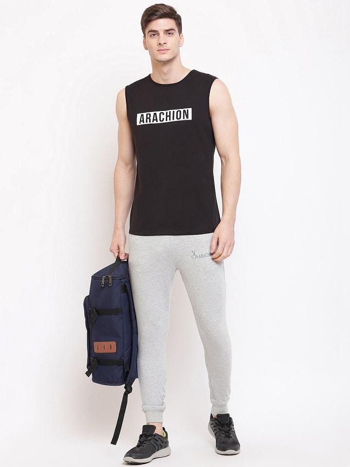 Grey Joggers For Men | Name Print