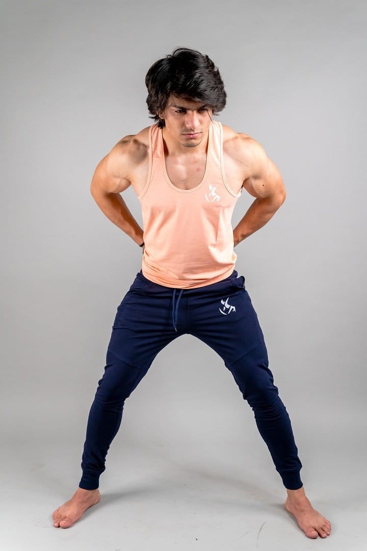Royal Blue Joggers For Men | Logo Print