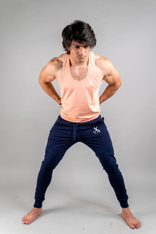 Royal Blue Joggers For Men | Logo Print