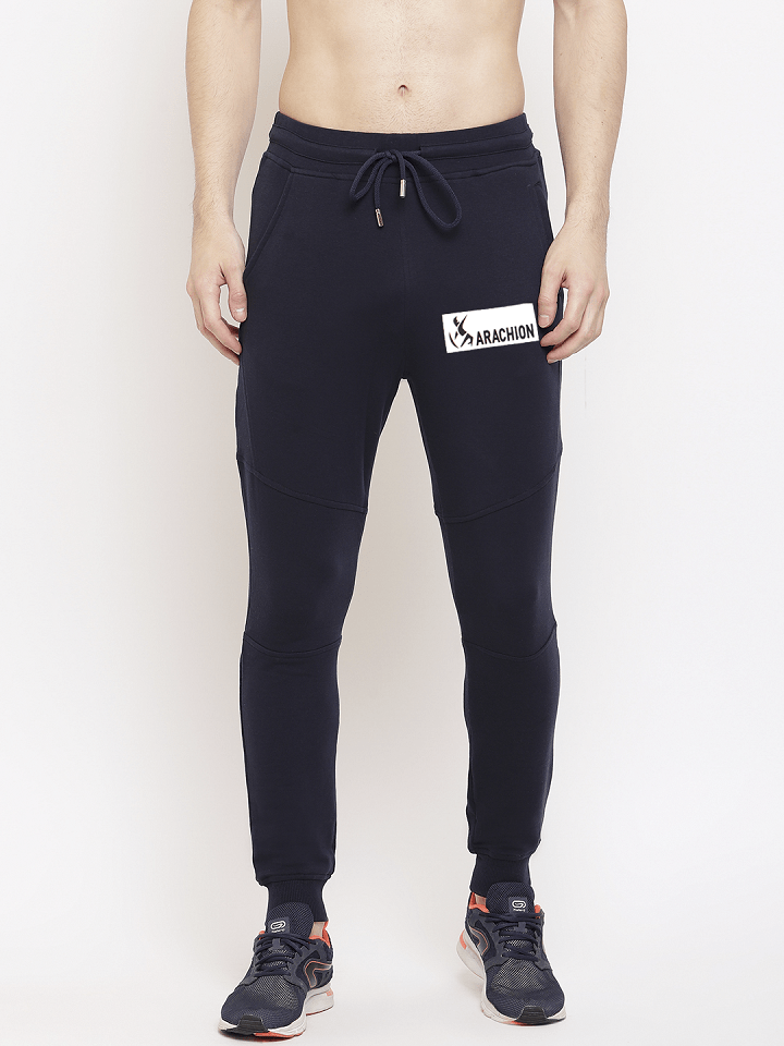 Royal Blue Joggers For Men | Solid Name Print