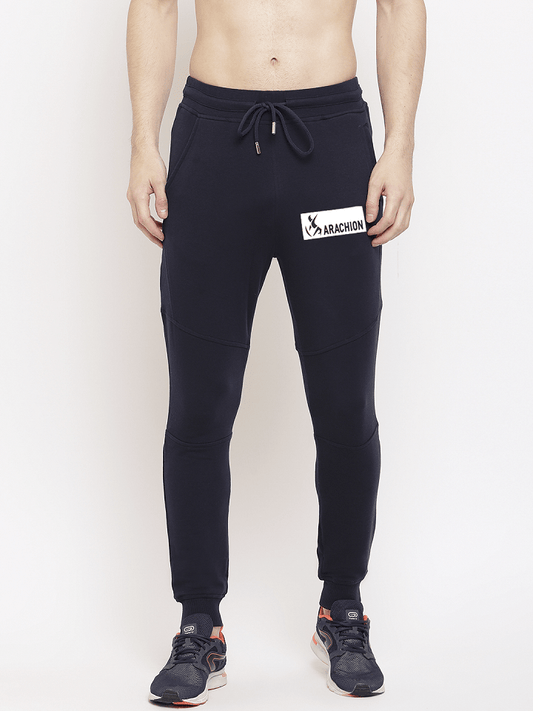 Royal Blue Joggers For Men | Solid Name Print