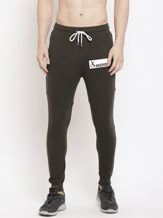 Seaweed Green Joggers For Men | Solid Name Print