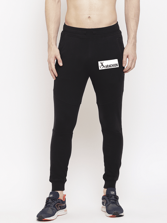 Vanta Black Joggers For Men | Solid Name Print