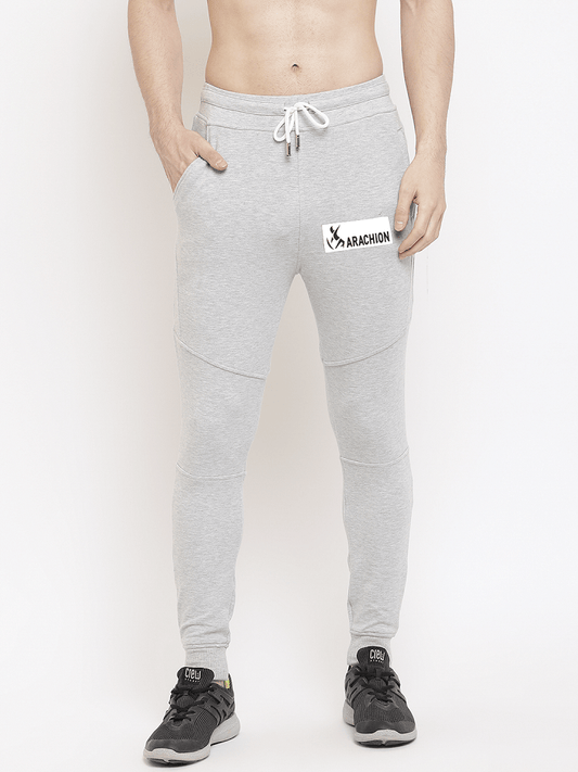 Grey Joggers For Men | Solid Name Print